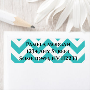Teal Chevron Return Address Label