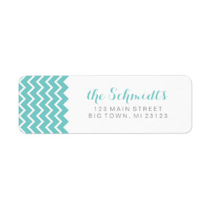 Teal Chevron - Return Address Labels
