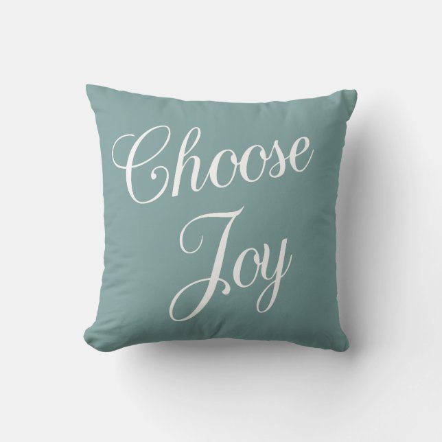 Teal Choose Joy Bible Verse Cushion (Front)