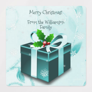 Teal Christmas Gift Baking Label