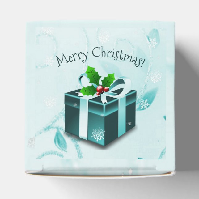 Teal Christmas Gift Favour Box (Top)