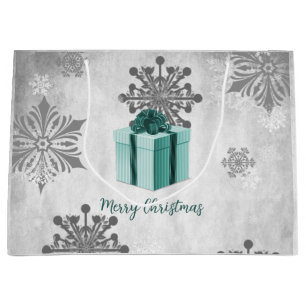 Teal Christmas Gift Holiday Gift Bag