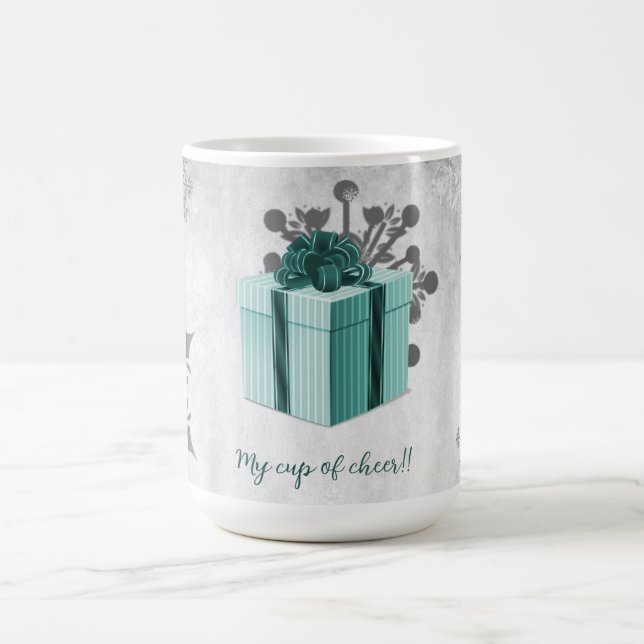 Teal Christmas Gift Holiday Mug (Center)