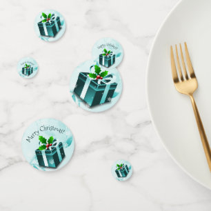 Teal Christmas Gift Table Confetti