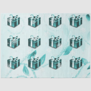 Teal Christmas Gift Tissue Paper