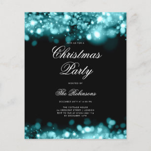 Teal Christmas Lights Invite Program & Menu