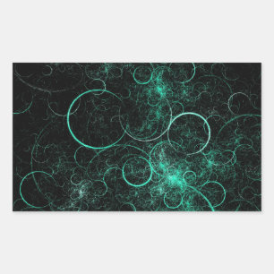 Teal Circles Rectangular Sticker