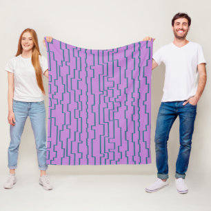 Teal Circuit Lines Fleece Blanket
