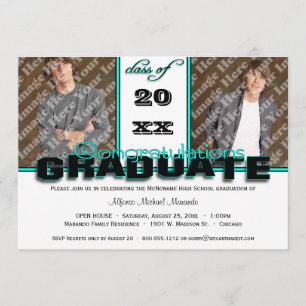 Teal CLASS OF Graduation Party Invitation