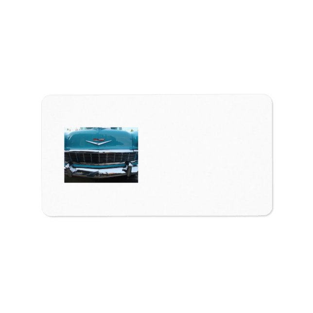 Teal Classic car Label (Front)