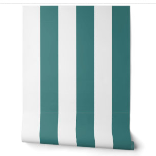 Teal Classic Deckchair Stripe Wallpaper