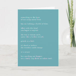 Teal Classic Simple Poem Sympathy Card