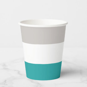 Teal, Clay and White Paper Cups