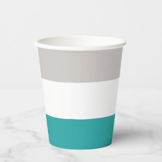 Teal, Clay and White Paper Cups