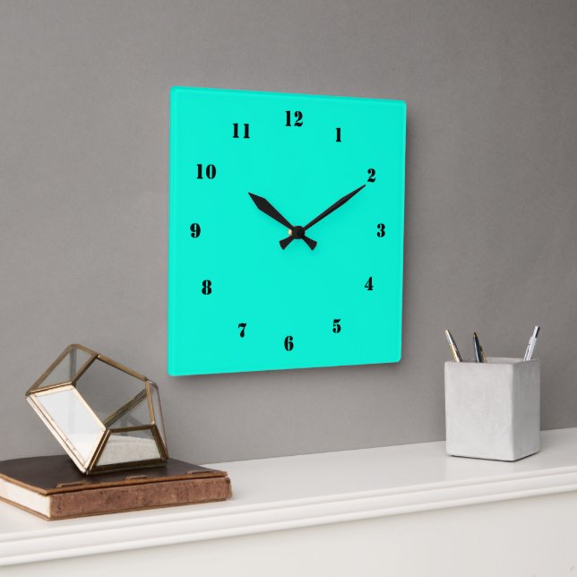 Teal Clock Design Your Own - Custom Colours (Office)