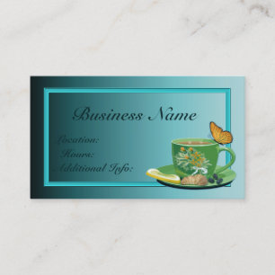 Teal Coffee Cup Business Card