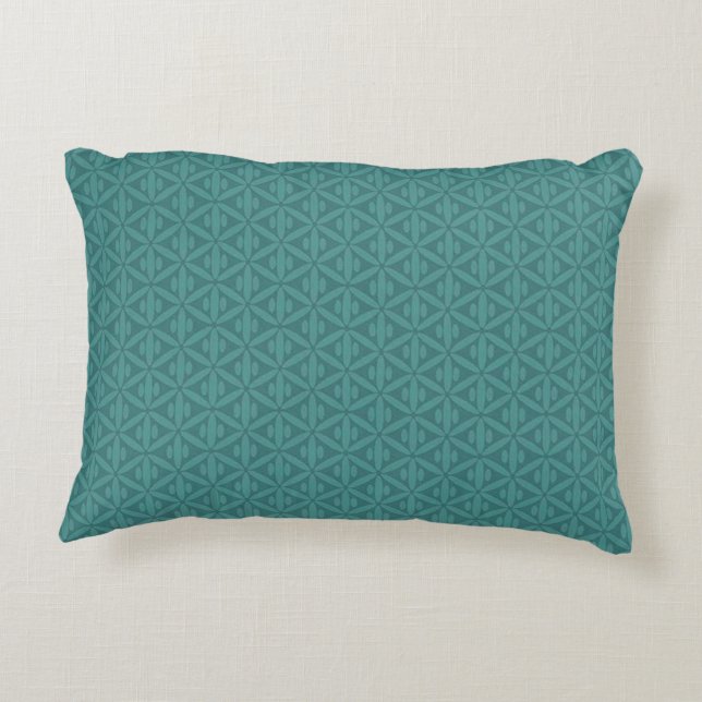 Teal Colour Green Bluish Greenish Accent Pillow (Back)
