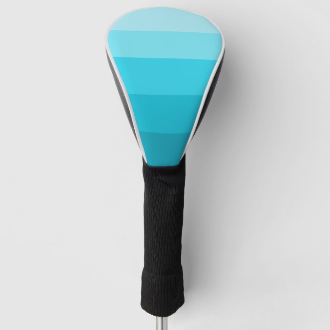 Teal Colour Stripes Pattern Golf Head Cover (Front)