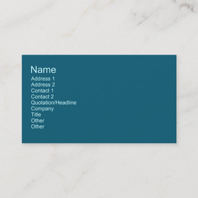 Teal colours business card (Front)