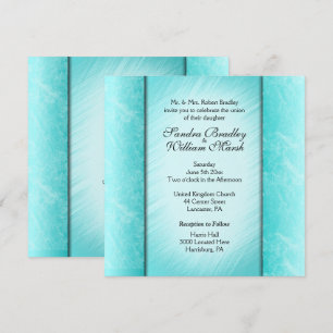 Teal Columns Reception Area Wedding Invitation