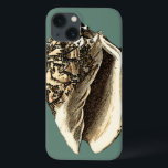 Teal Conch Shell iPhone 13 Case<br><div class="desc">In this beautiful,  classic black and white conch shell,  you can see the shading of a natural seashell very sharp and clear.  You can image yourself at the beach hunting for shells or playing in the sand. Get this nautical styled teal conch shell art on your favourite products today!</div>