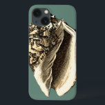 Teal Conch Shell iPhone 13 Case<br><div class="desc">In this beautiful,  classic black and white conch shell,  you can see the shading of a natural seashell very sharp and clear.  You can image yourself at the beach hunting for shells or playing in the sand. Get this nautical styled teal conch shell art on your favourite products today!</div>