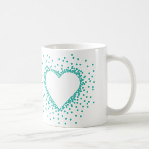 Teal Confetti Heart Mug