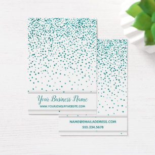Teal Confetti on White Earring Holder Display Card