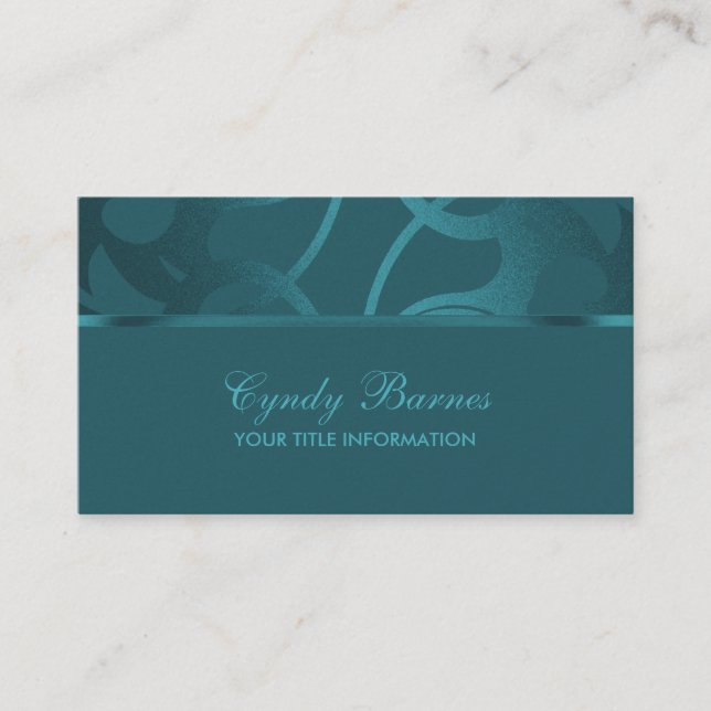 Teal  Contemporary  Business Card (Front)