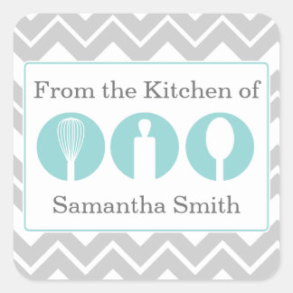Teal Cooking Utensils Trio Kitchen Labels