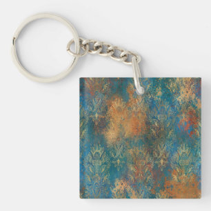 Teal Cooper Patina    Key Ring