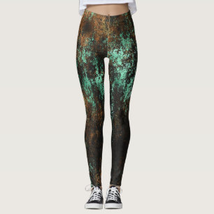Teal Cooper Patina Metallic Leggings