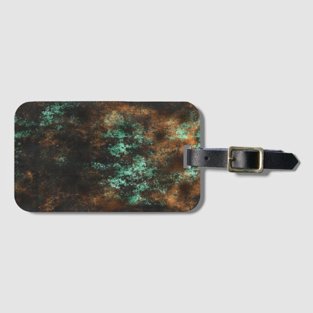 Teal Cooper Patina Metallic  Luggage Tag (Front Horizontal)