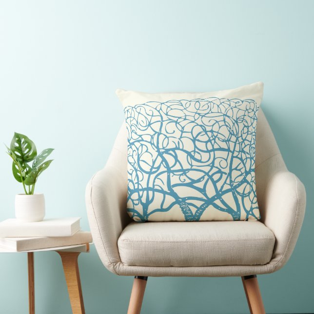 Teal Coral and Choose Any Custom Colour Pillow (Chair)