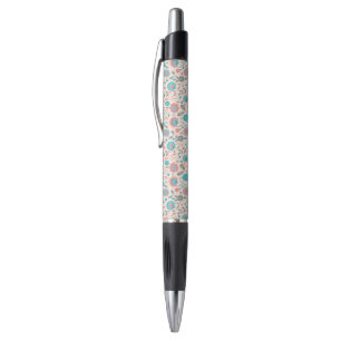 Teal & Coral Folk Art Floral Pattern