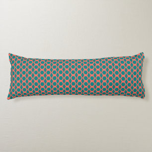 Teal Coral Hexagon Pattern Body Cushion