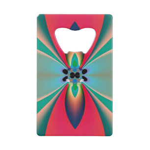 Teal Coral Mirror Symmetry Abstract Art