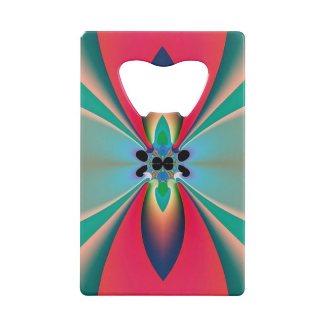 Teal Coral Mirror Symmetry Abstract Art (Front)
