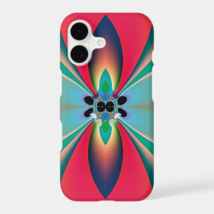 Teal Coral Mirror Symmetry Abstract Art