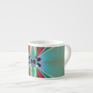 Teal Coral Mirror Symmetry Abstract Art Espresso Cup