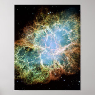Teal Crab Nebula Poster