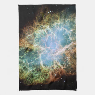Teal Crab Nebula Tea Towel