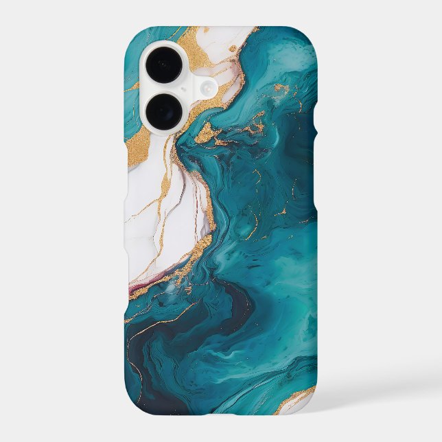 Teal & Crimson Marble Elegance (Back)