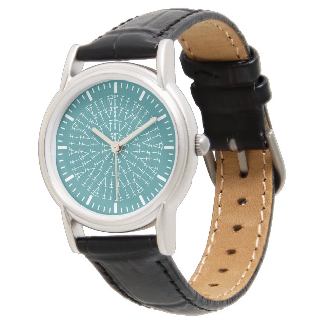 Teal Crochet Chart Watch (Angled)