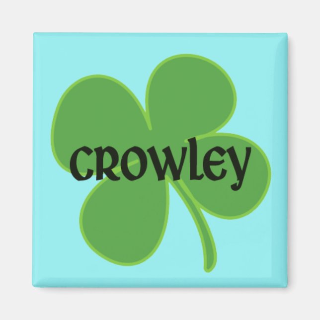 Teal Crowley Magnet with Shamrock (Front)