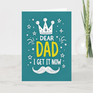 Teal Crown Sweet Fathers Day Card