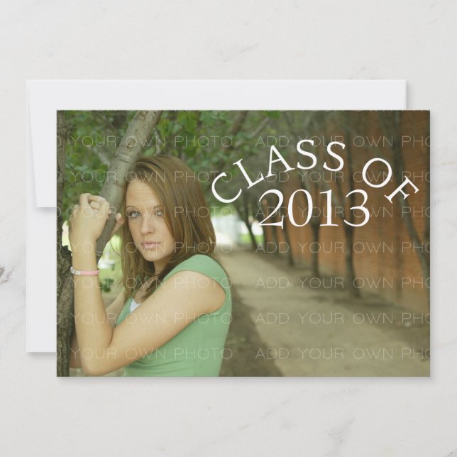 Teal Curved Typography Graduation Invite (Front)