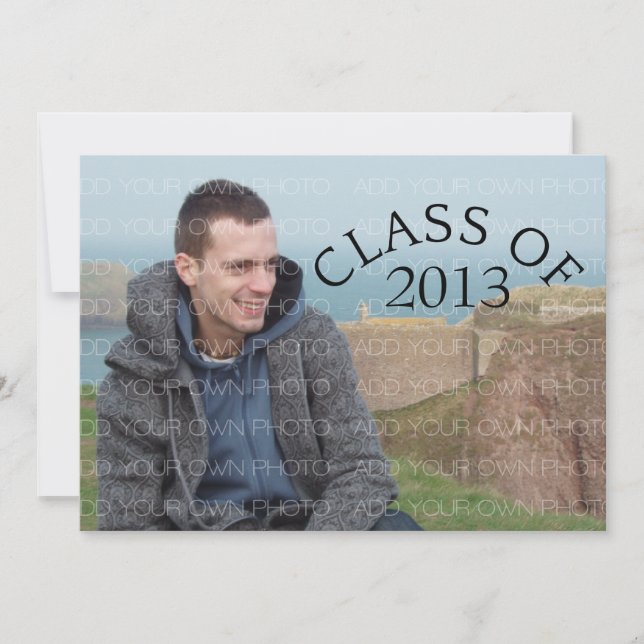 Teal Curved Typography Graduation Invite (Front)