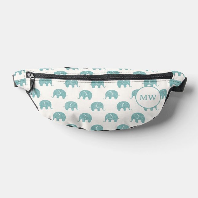 Teal Cute Elephant Pattern Bum Bags (Lay Down)