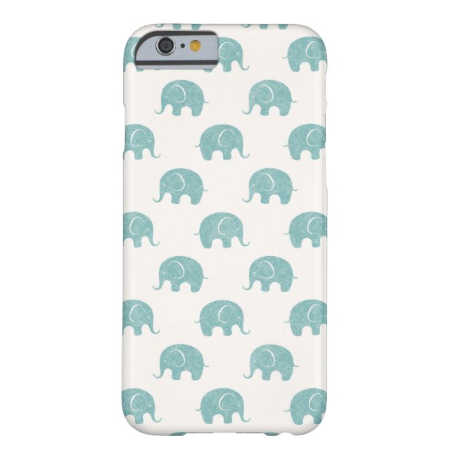 Teal Cute Elephant Pattern Case-Mate iPhone Case (Back)